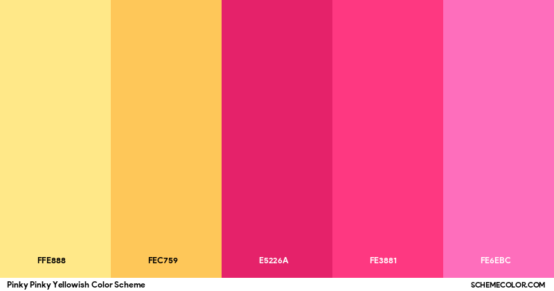 Picky Color Yellow Pinky Pinky Yellowish Color Scheme - Palettes - SchemeColor.com