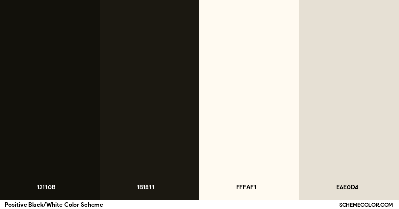 Positive Black/White Color Scheme - Palettes - SchemeColor.com