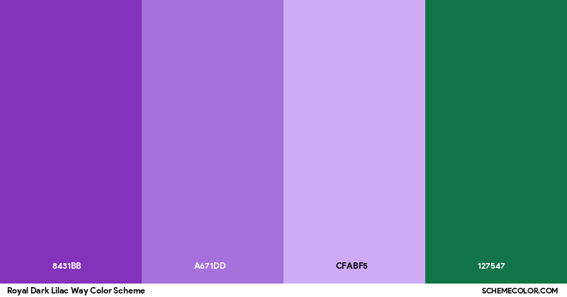 Layal Color Royal Dark Lilac Way Color Scheme - Palettes - SchemeColor.com