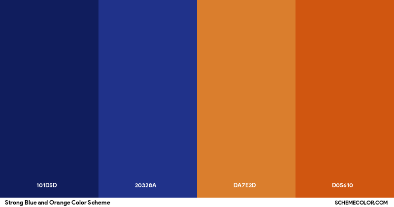 Strong Orange Code Strong Blue and Orange Color Scheme - Palettes - SchemeColor.com