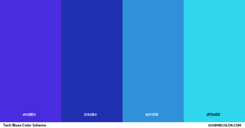 Tech Blue Examples Tech Blues Color Scheme - Palettes - SchemeColor.com