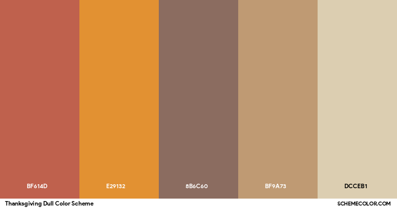 Dull Color Names Thanksgiving Dull Color Scheme - Palettes - SchemeColor.com