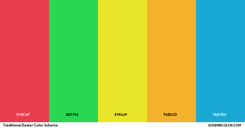 Traditional Easter Color Scheme - Palettes - SchemeColor.com