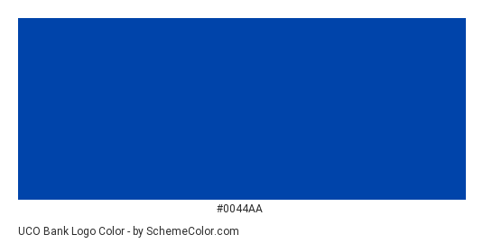UCO Bank Logo - Color scheme palette thumbnail - #0044aa 