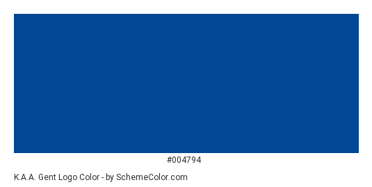 K.A.A. Gent Logo - Color scheme palette thumbnail - #004794 