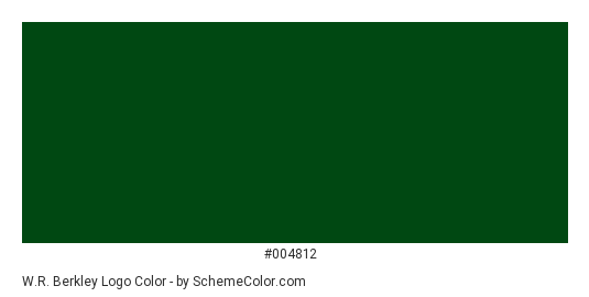 W.R. Berkley Logo - Color scheme palette thumbnail - #004812 