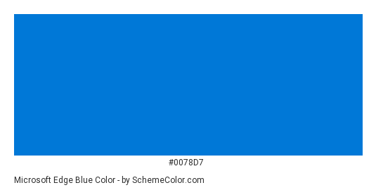 Microsoft Edge Blue - Color scheme palette thumbnail - #0078d7 