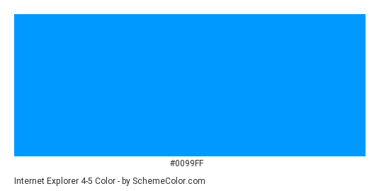 Internet Explorer 4-5 - Color scheme palette thumbnail - #0099ff 