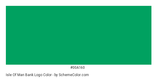 Isle of Man Bank Logo - Color scheme palette thumbnail - #00a160 