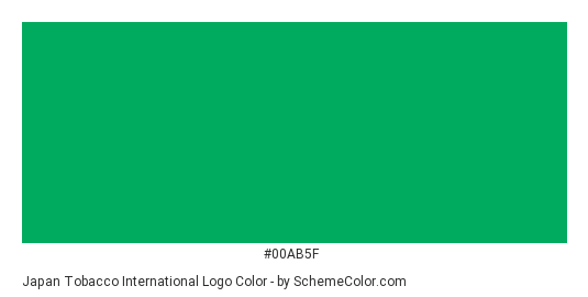 Japan Tobacco International Logo - Color scheme palette thumbnail - #00ab5f 