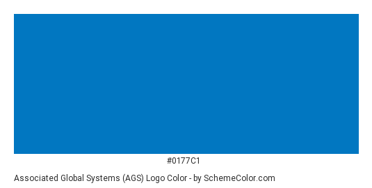 Associated Global Systems (AGS) Logo - Color scheme palette thumbnail - #0177c1 