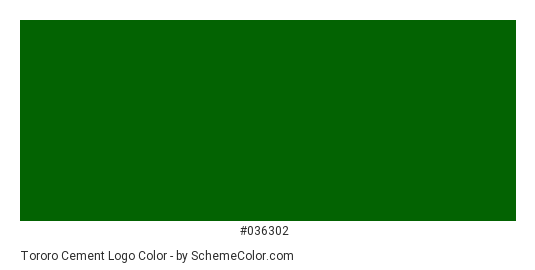 Tororo Cement Logo - Color scheme palette thumbnail - #036302 
