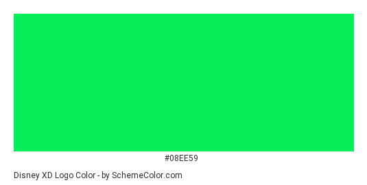 Disney XD Logo - Color scheme palette thumbnail - #08ee59 
