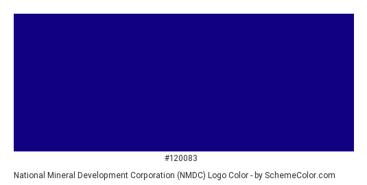 National Mineral Development Corporation (NMDC) Logo - Color scheme palette thumbnail - #120083 