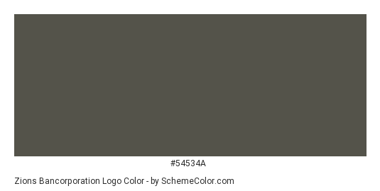 Zions Bancorporation Logo - Color scheme palette thumbnail - #54534a 