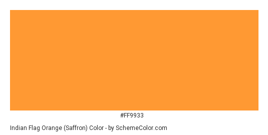Indian Flag Orange (Saffron) - Color scheme palette thumbnail - #FF9933 