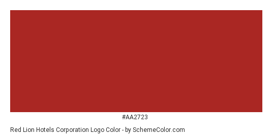 Red Lion Hotels Corporation Logo - Color scheme palette thumbnail - #aa2723 