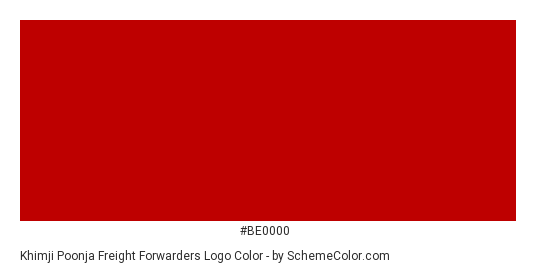 Khimji Poonja Freight Forwarders Logo - Color scheme palette thumbnail - #be0000 