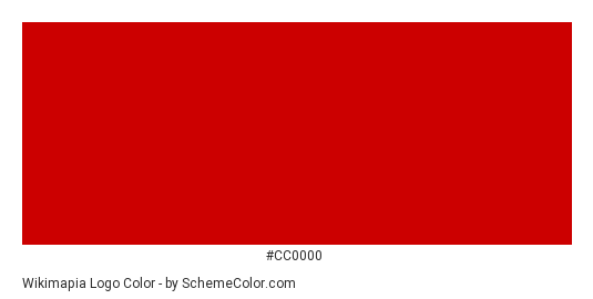 Wikimapia Logo - Color scheme palette thumbnail - #cc0000 