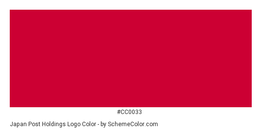 Japan Post Holdings Logo - Color scheme palette thumbnail - #cc0033 