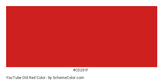 YouTube Old Red - Color scheme palette thumbnail - #cd201f 