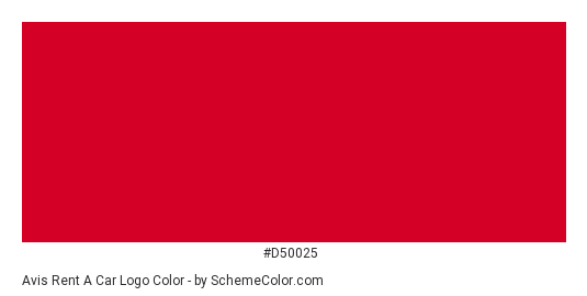 Avis Rent a Car Logo - Color scheme palette thumbnail - #d50025 