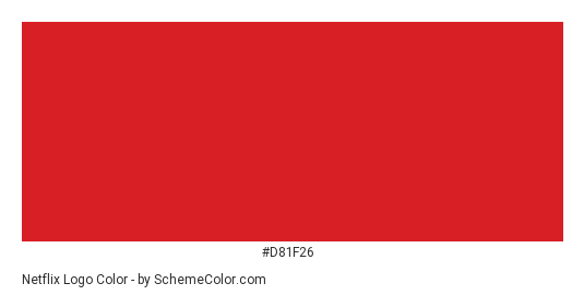 Netflix Logo - Color scheme palette thumbnail - #d81f26 