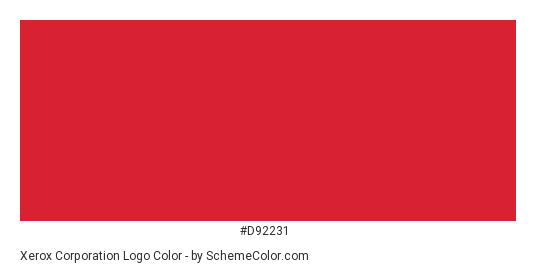 Xerox Corporation Logo - Color scheme palette thumbnail - #d92231 