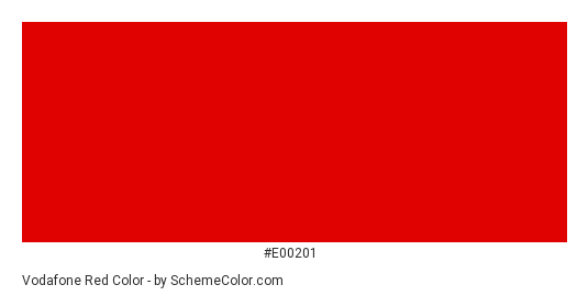 Vodafone Red - Color scheme palette thumbnail - #e00201 