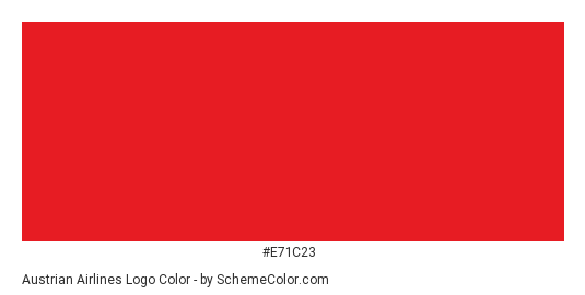 Austrian Airlines Logo - Color scheme palette thumbnail - #e71c23 