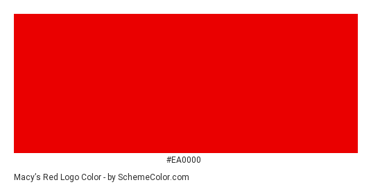 Macy’s Red Logo - Color scheme palette thumbnail - #ea0000 