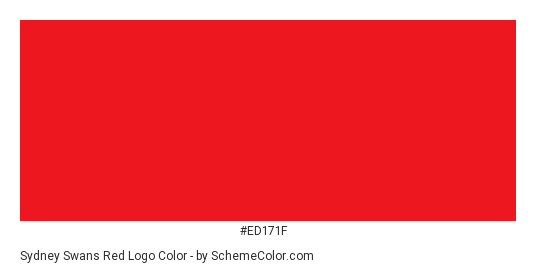 Sydney Swans Red Logo - Color scheme palette thumbnail - #ed171f 