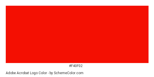Adobe Acrobat Logo - Color scheme palette thumbnail - #f40f02 