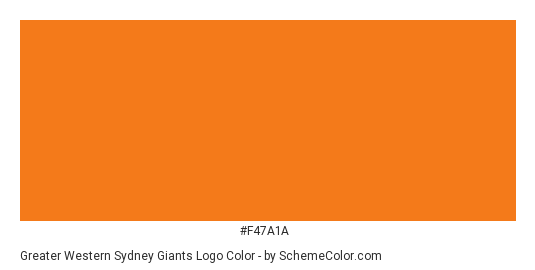 Greater Western Sydney Giants Logo - Color scheme palette thumbnail - #f47a1a 