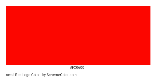 Amul Red Logo - Color scheme palette thumbnail - #fc0600 