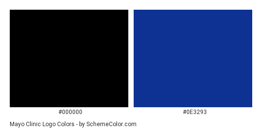 Mayo Clinic Logo - Color scheme palette thumbnail - #000000 #0e3293 