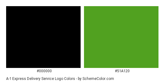 A-1 Express Delivery Service Logo - Color scheme palette thumbnail - #000000 #51a120 