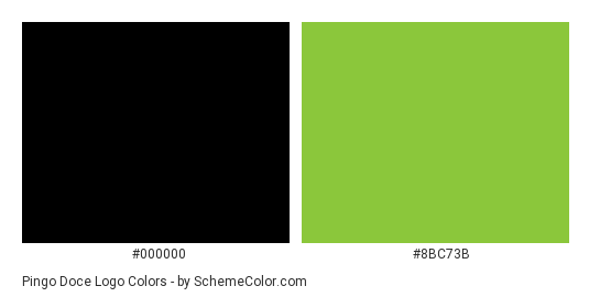 Pingo Doce Logo - Color scheme palette thumbnail - #000000 #8bc73b 