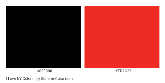 I Love NY - Color scheme palette thumbnail - #000000 #ED2C23 