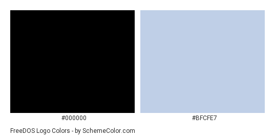 FreeDOS Logo - Color scheme palette thumbnail - #000000 #bfcfe7 