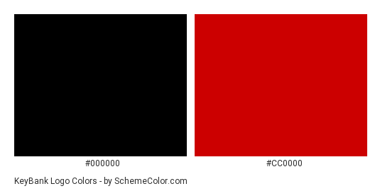 KeyBank Logo - Color scheme palette thumbnail - #000000 #cc0000 