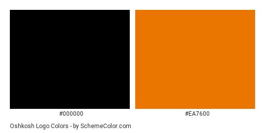 Oshkosh Logo - Color scheme palette thumbnail - #000000 #ea7600 