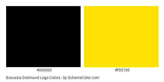 Borussia Dortmund Logo - Color scheme palette thumbnail - #000000 #fde100 