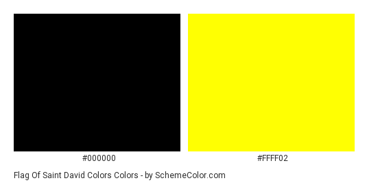 Flag of Saint David Colors - Color scheme palette thumbnail - #000000 #ffff02 