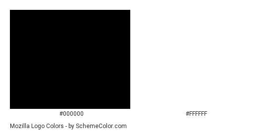 Mozilla Logo - Color scheme palette thumbnail - #000000 #ffffff 