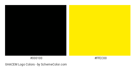 GHACEM Logo - Color scheme palette thumbnail - #000100 #ffec00 