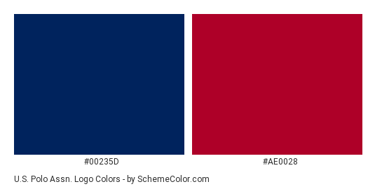 U.S. Polo Assn. Logo - Color scheme palette thumbnail - #00235d #ae0028 