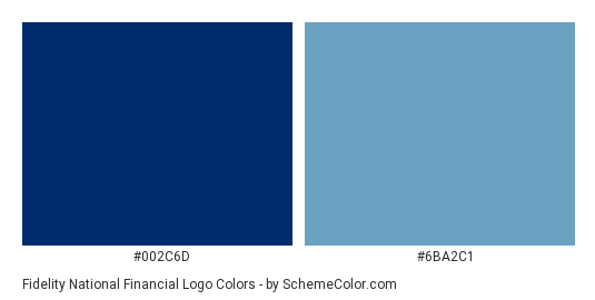 Fidelity National Financial Logo - Color scheme palette thumbnail - #002c6d #6ba2c1 