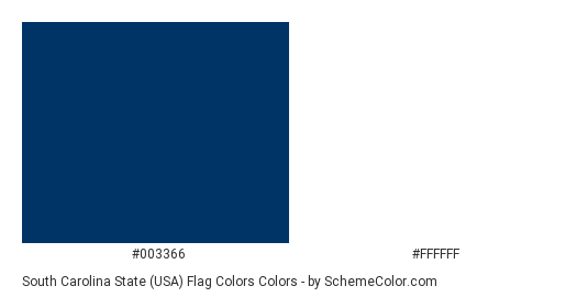 South Carolina State (USA) Flag Colors - Color scheme palette thumbnail - #003366 #ffffff 