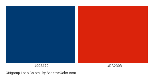 Citigroup Logo - Color scheme palette thumbnail - #003a72 #db230b 